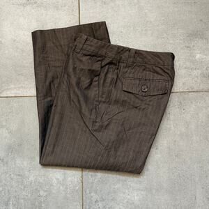 Banana Republic Martin Fit Women's 6 Brown Pinstripe Cotton/Silk Pants